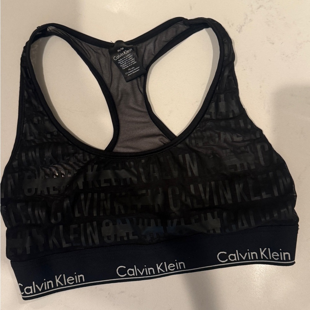 Calvin Klein Underwear Black Mesh Sports Bra